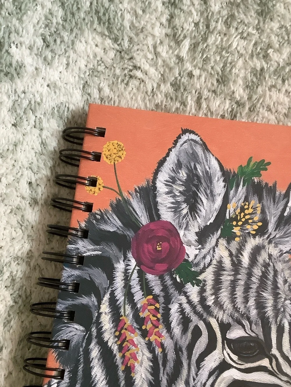 Floral Zebra Spiral Hardcover Journal Notebook ~120 lined pages NWT OCS Designs